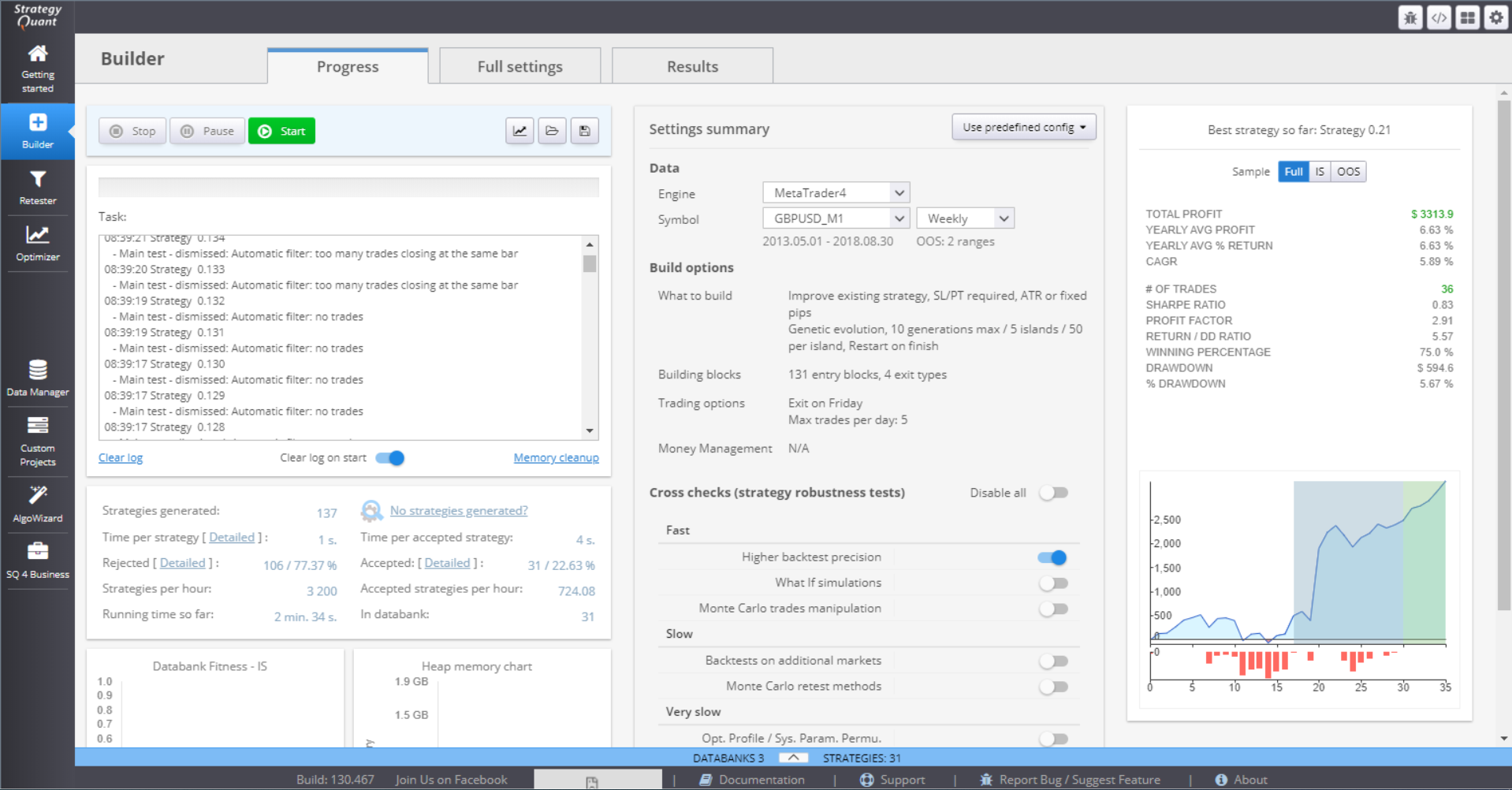 Builder Process tab