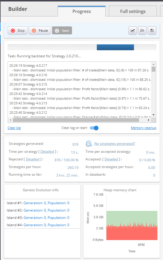 Builder Settings summary