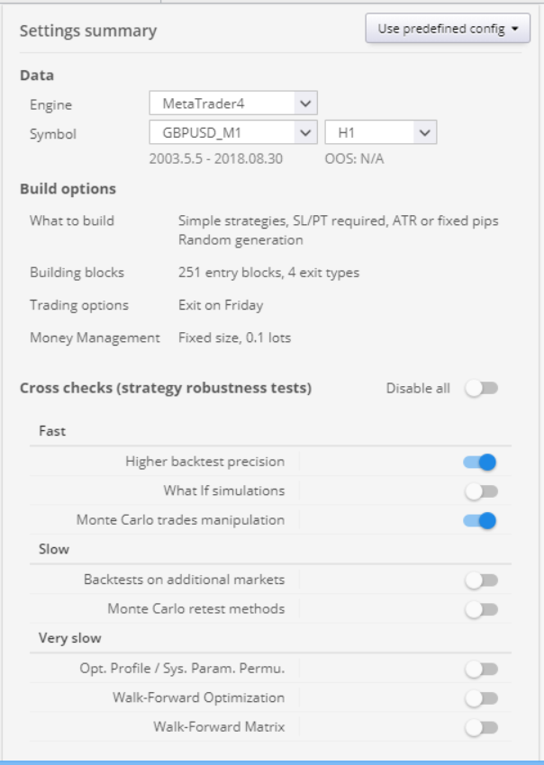 Settings Summary