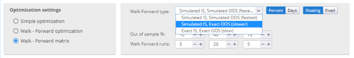 Walk-Forward Matrix