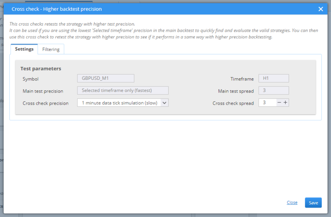 Higher Backtest Precision Settings