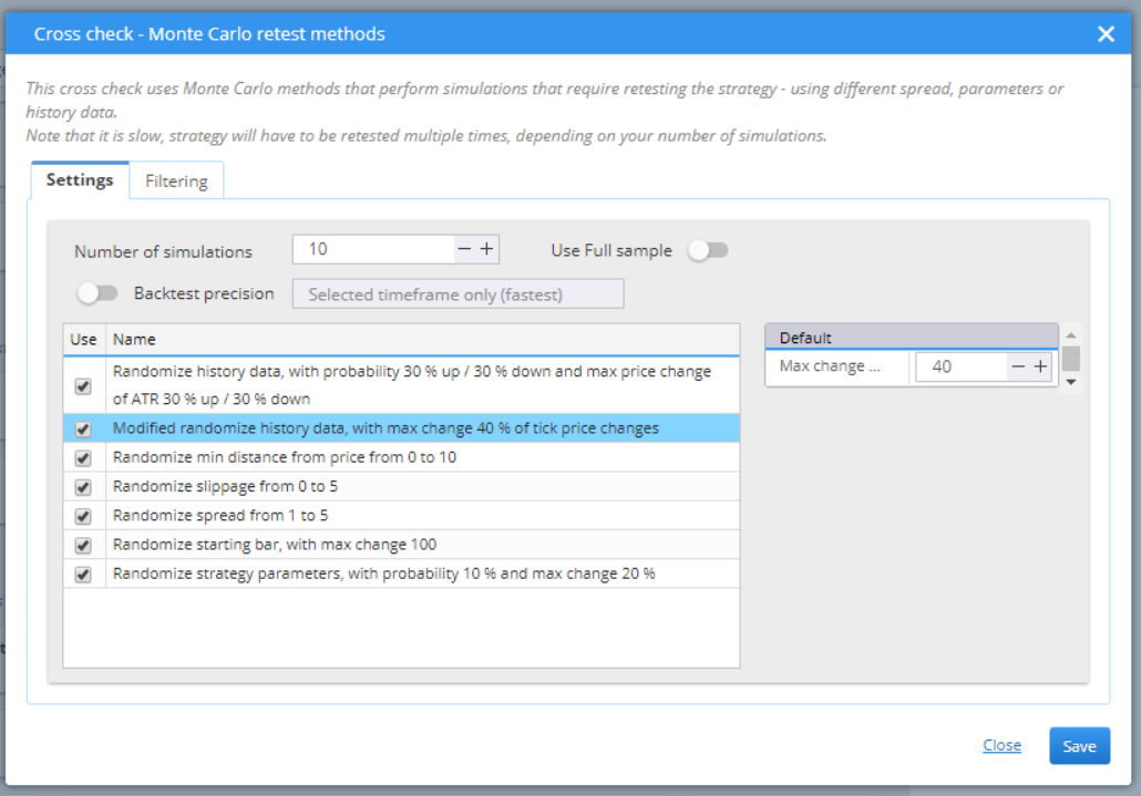 Modified Randomized History Data