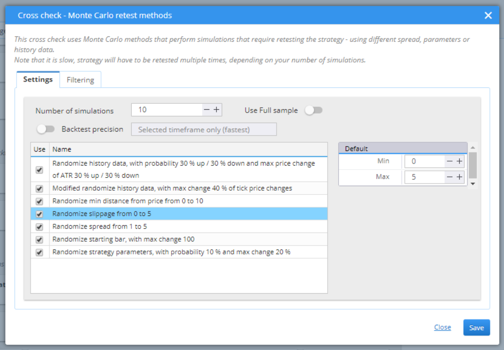 Randomize Slippage Settings