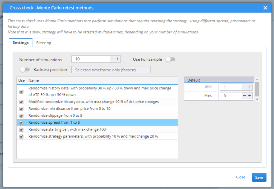 Randomize Spread Settings