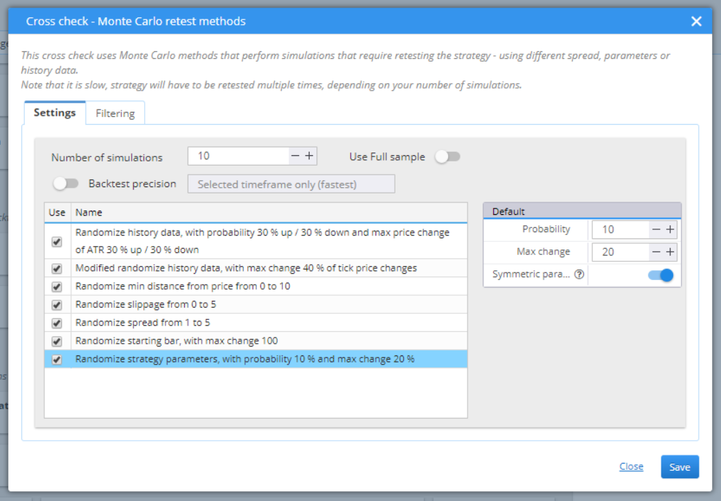 Randomize Strategy Parameters Settings