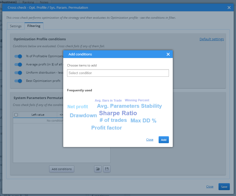 System Parameters Permutation Settings